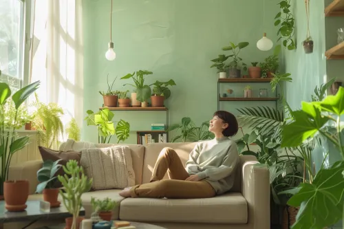 Peinture naturelle écologique appliquée sur un mur intérieur, mettant en avant ses bénéfices pour la santé et l’environnement