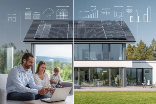 Schéma explicatif présentant les différences entre autoconsommation photovoltaïque et vente totale d’électricité produite
